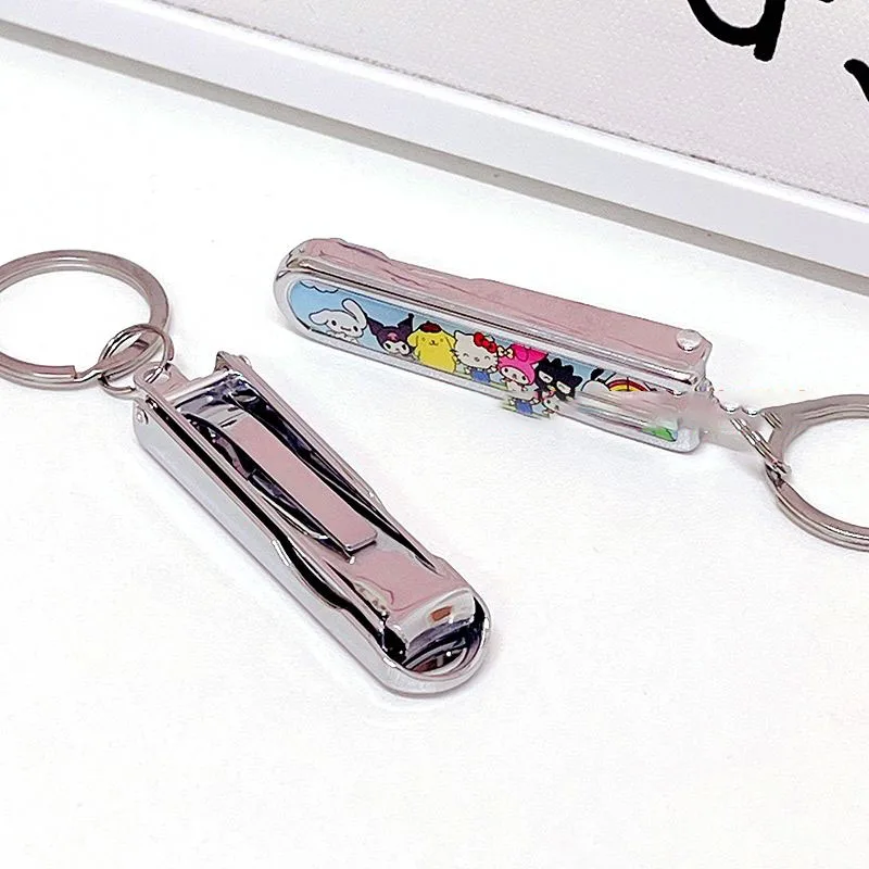 Miniso Cute Sanrio Nail Clippers Cartoon Anime Home Fold Kawaii Portable Travel Metal Nail Clipper Creative Toys for Girl Gifts