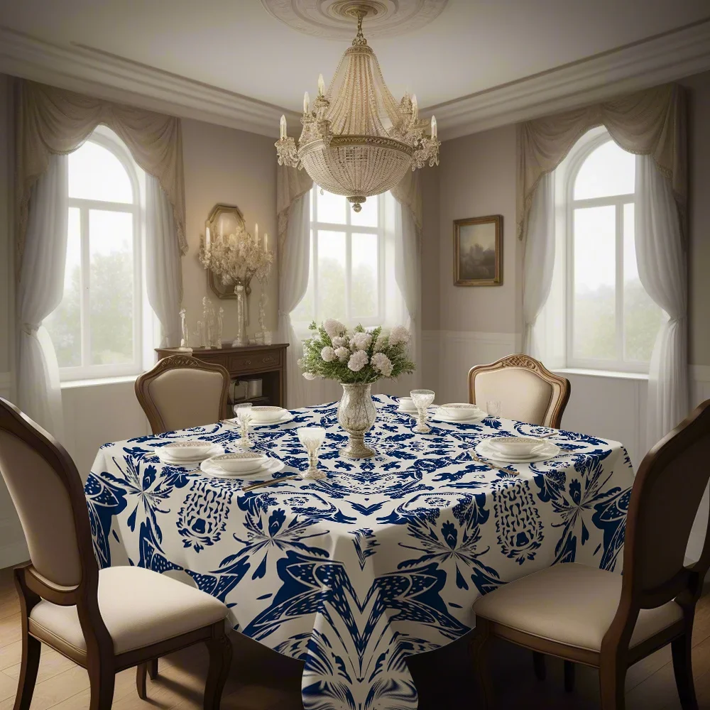 (Enable JIT) 1pc Fashion Printed Personalized Square Tablecloth, suitable for home kitchens and various parties, yzb