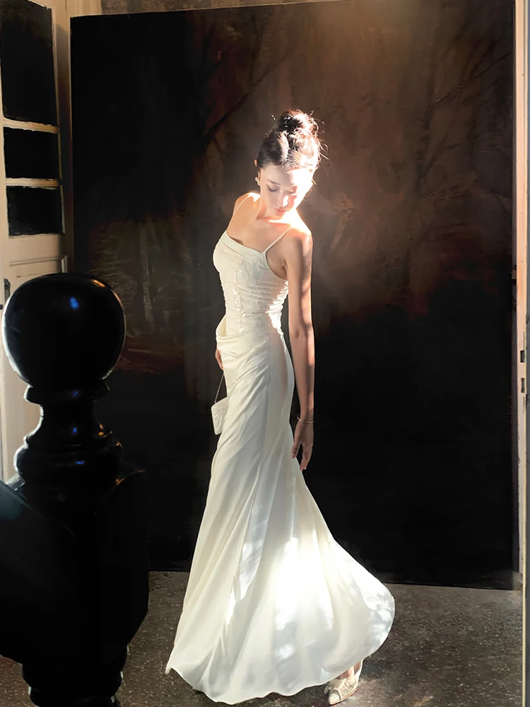 

Ele Lady Spring Summer Autumn High Waist Bandage Dr Exquisite Long Skirt Polyester Spandex Strapl Gown for Women