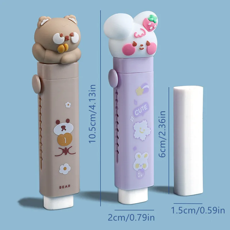 Creative push-pull cartoon cute eraser can replace the core telescopic student pencil eraser children\'s school supplies gifts