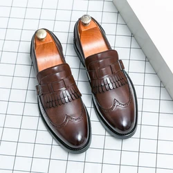 Mens Dress Shoes Genuine Leather Men Shoes Free Shipping Low Price Shoe on Sale and With Free Shipping Social Shoe Male Loafers