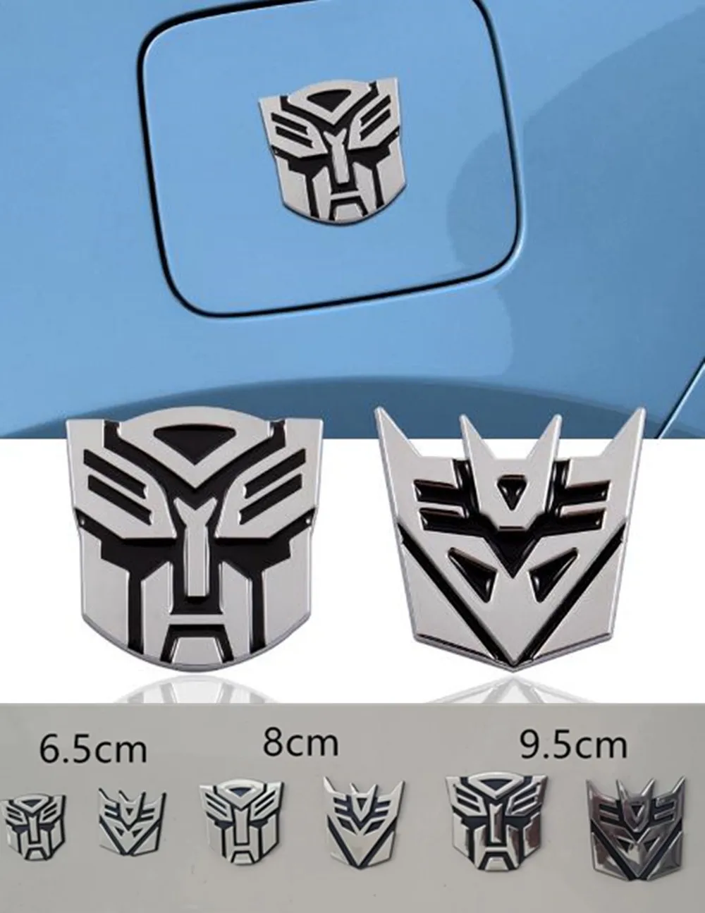 3D Metal Autobot Transformers Car Rear Boot Trunk Side Fender Emblem Badge Sticker Decals For Universal Car Styling Accessories