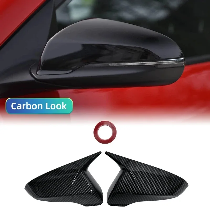 

For Hyundai Veloster 2018-2023 Side Mirror Cover Cap Carbon Fiber Look ABS Car Exterior Accessories Left Right