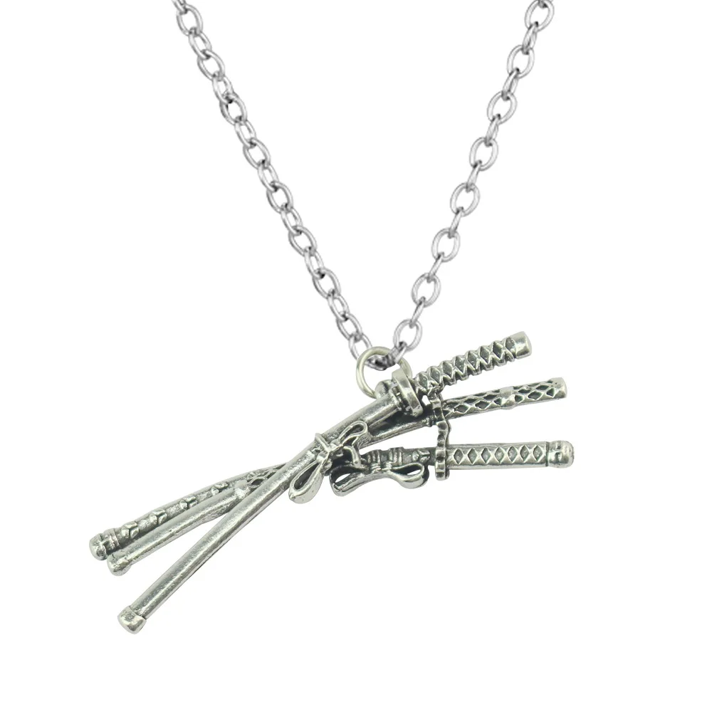 Party Favors Retro Japanese Anime Figure Roronoa Necklace Samurai Sword Pendant Necklace For Men