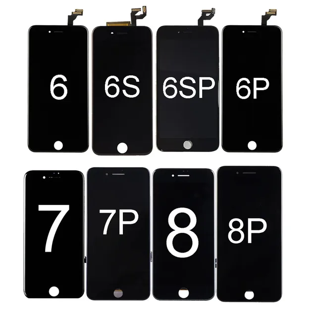 Czarno-biały ekran LCD do iPhone'a 8 8 Plus 7 7 Plus 6S 6S Plus z montażem digitizera ekranu dotykowego
