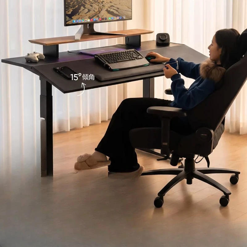 

Multifunctional electric tilt lift table, monitor bracket, computer table and chair set