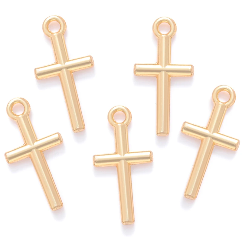 75pcs 6color cross Charm for Earring necklace Metal Pendant Fit bracelet necklace earring Jewelry making 18*9mm T56