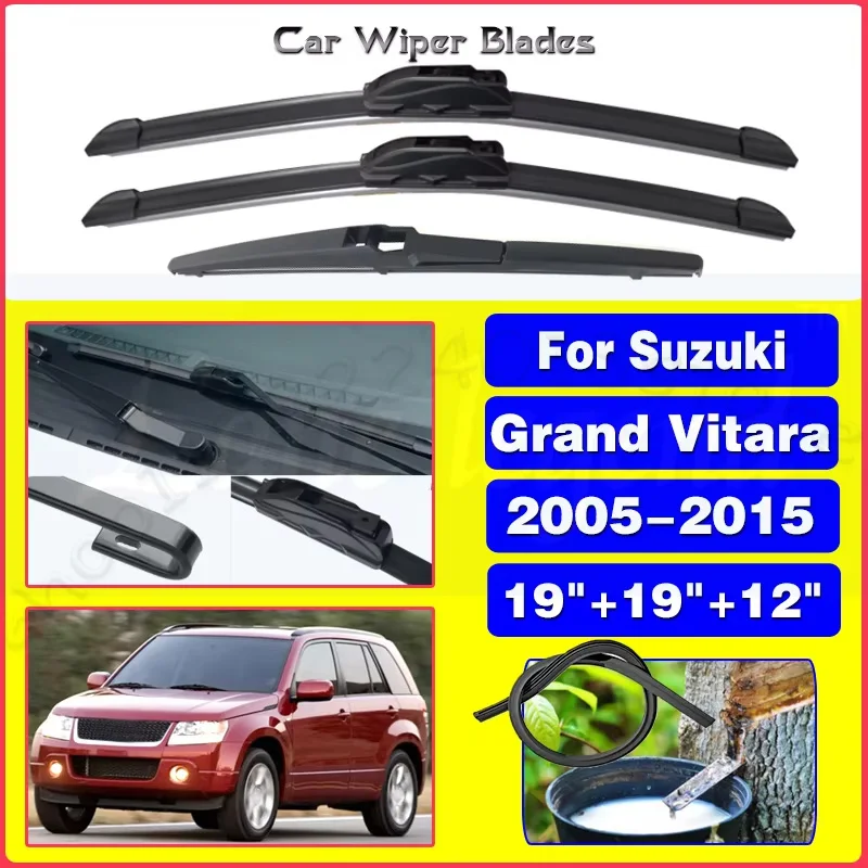 

For Suzuki Grand Vitara 2005-2015 Windshield Windscreen Rain Brushes 2013 2014 19"+19"+12" Silent upgrade version