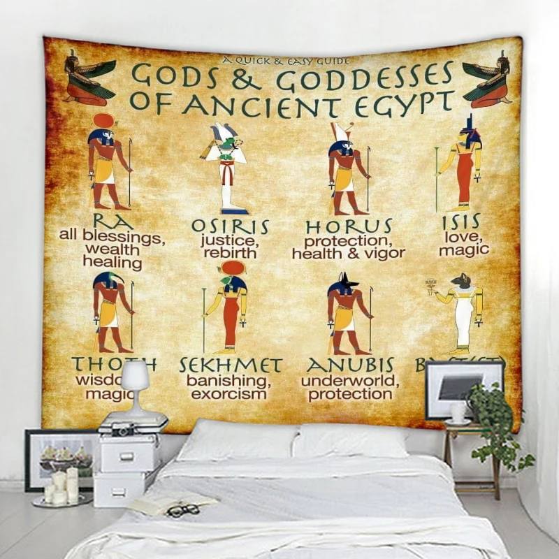 نسيج زخرفي لخلفية الحضارة المصرية العتيقة ماندالا بوهو هيبي لتزيين الحائط نسيج ديكور المنزل نسيج