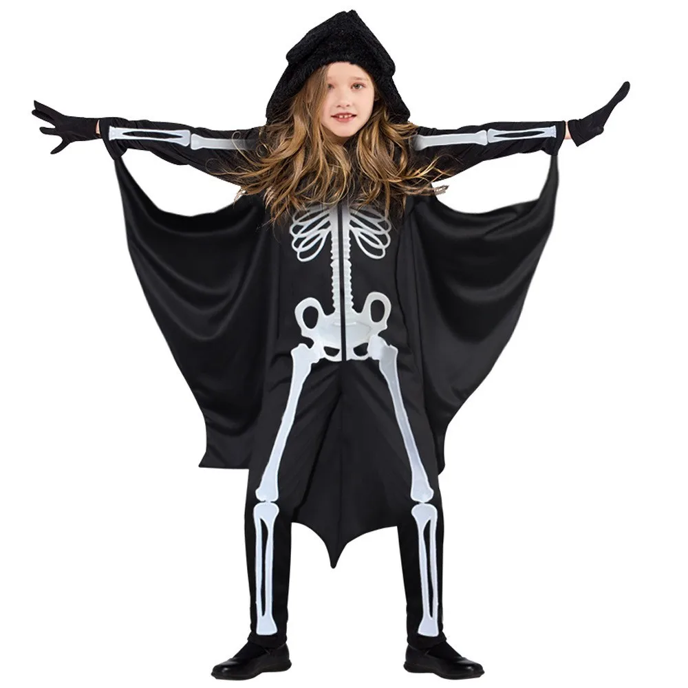 Fun Black Cloak Halloween Bat Cloak Set Eye Mask Trick or Treat Children's Party Costume Non-woven Bat Wing Cape Halloween Party