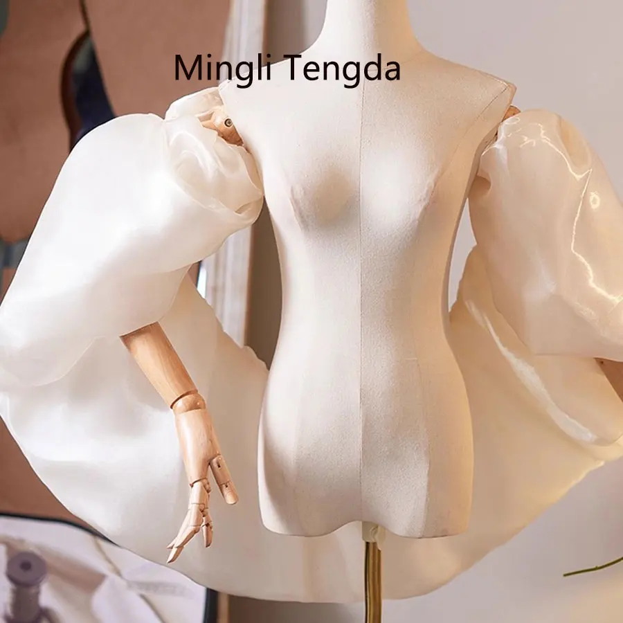 Mingli Tengda العروس الأورجانزا نفخة تغطي الأسلحة سترة الفتيات مبالغ فيها بوليرو معطف مطابقة مساء فستان المرأة أنيقة التفاف