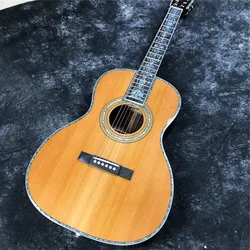 39 Inches ooo Type Solid Cedar Top Acoustic Guitar Abalone Inlays Rosewood Body Ebony Fingboard Guitar