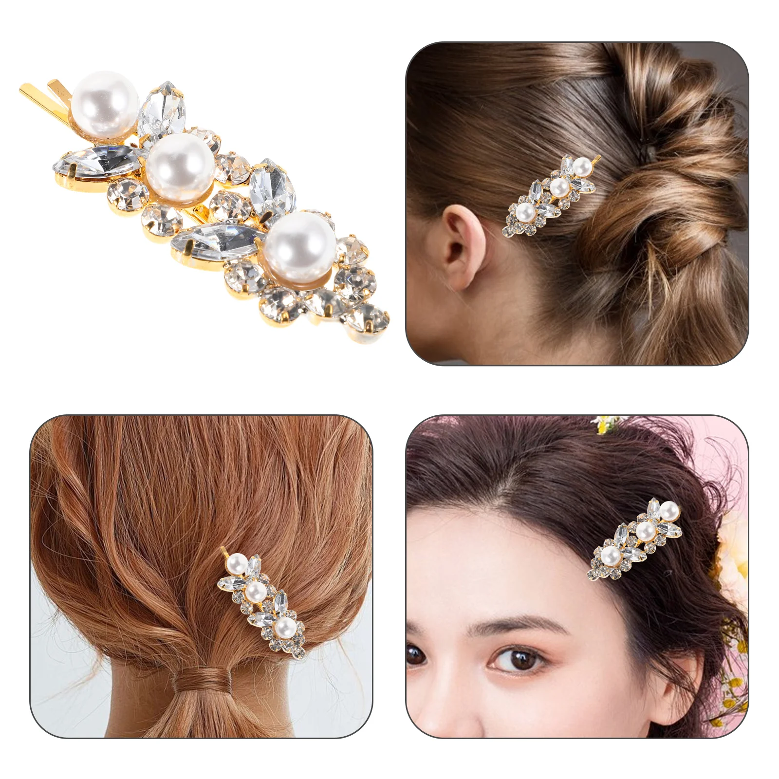 

Hairpin Elegant Clips Women Vintage Barrettes Bride Pearl for Wedding Bridal Accessories Woman