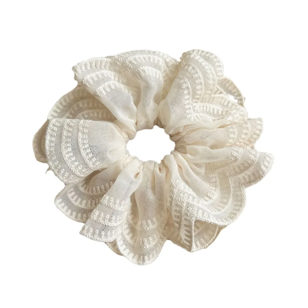 แถบยางรัดผมแบบยืดได้สำหรับผู้หญิงแถบยางรัดผมลูกไม้เครื่องประดับผมสีพื้นสำหรับเป็นของขวัญ