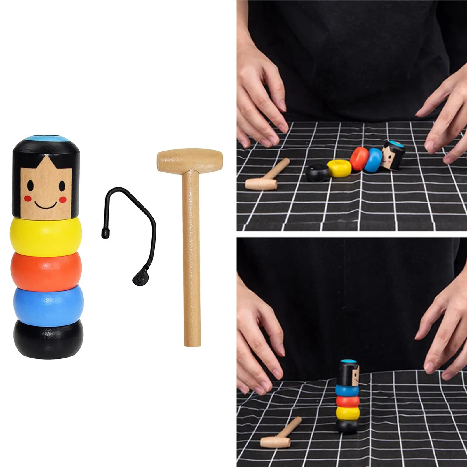 Unbreakable Wooden Man Toy Immortal Stubborn Funny for Kids