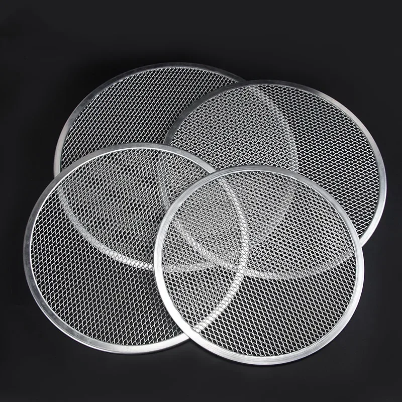 10/12inch Non Stick Pizza Screen Pan Baking Tray New Aluminum Metal Net Bakeware Kitchen Tools Pizza Pan Peel Pizza Stone Cocina