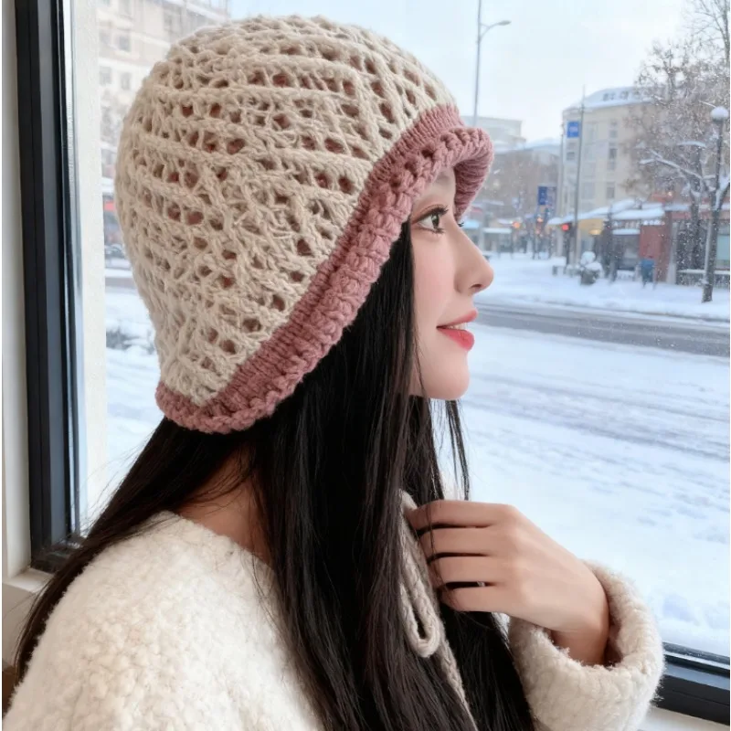 

Женская осенне-зимняя теплая шерстяная шапка, утолщенные вязаные ушанки на флисовой подкладке, морозостойкие и полные атмосферы