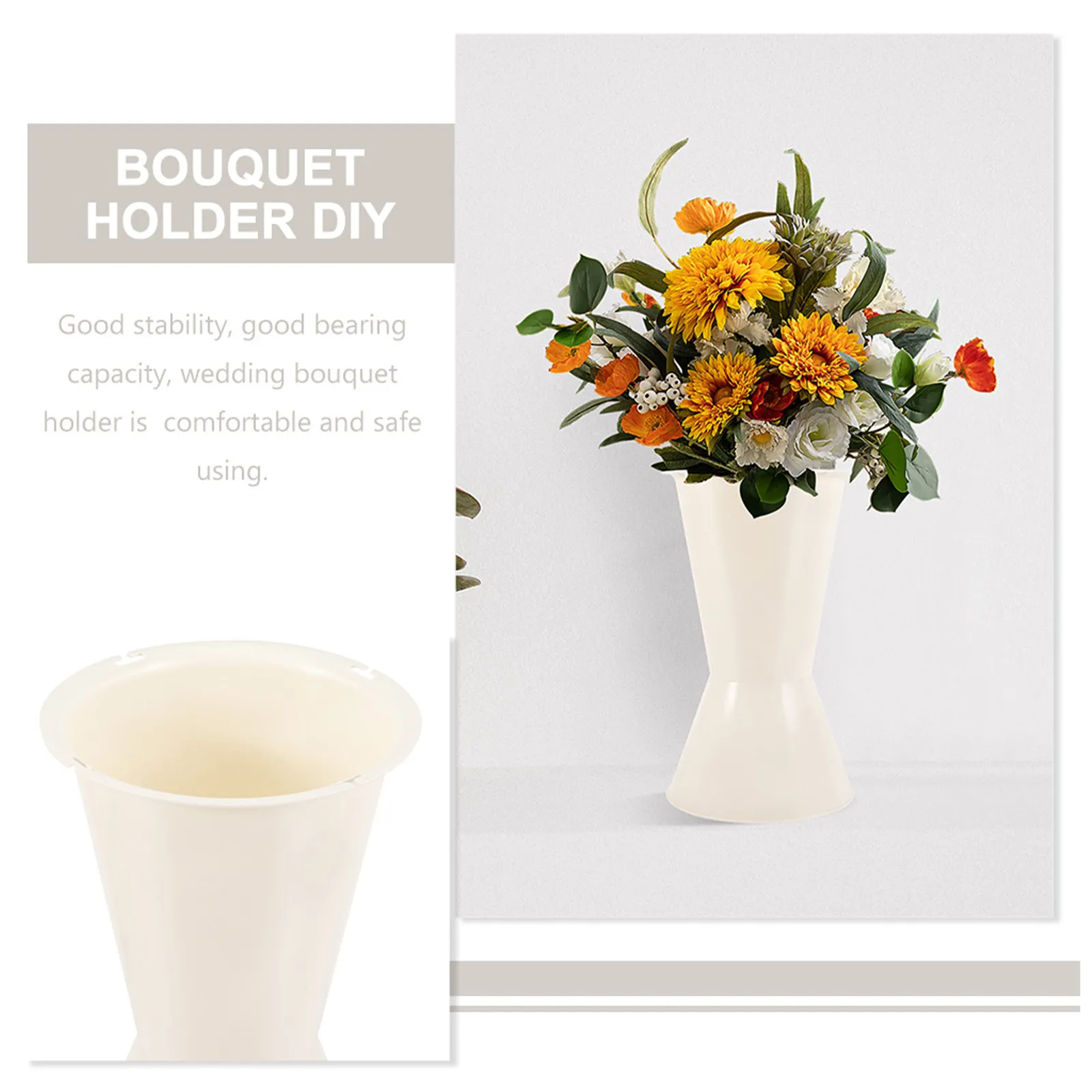 Handmade Flower Arranging Cylinder Base for Bouquets – Bridal Floral Holder Stand