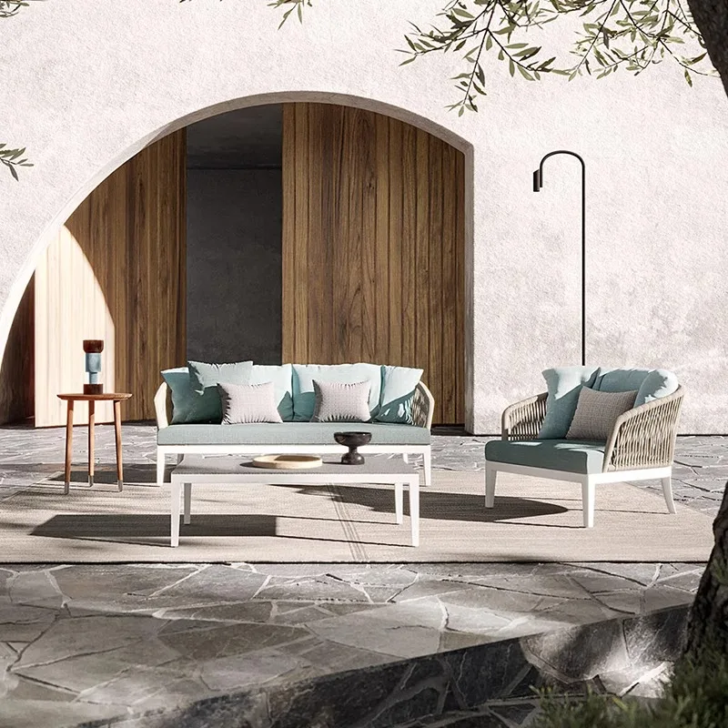 

Leisure Comfortable Outdoor Sofas Hotel Fashion Minimalist Design Rattan Garden Sofas Lawn Chair Furniture Gartenstuhl Lshysf