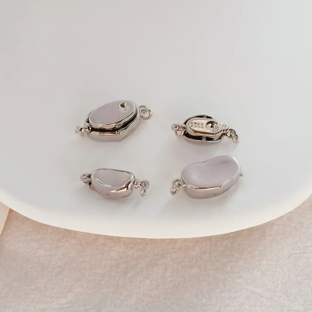 الأبيض K الذهب سبيكة على شكل قلب عصا مشبك اللؤلؤ سوار قلادة اتصال QQ رئيس DIY التبعي المشبك