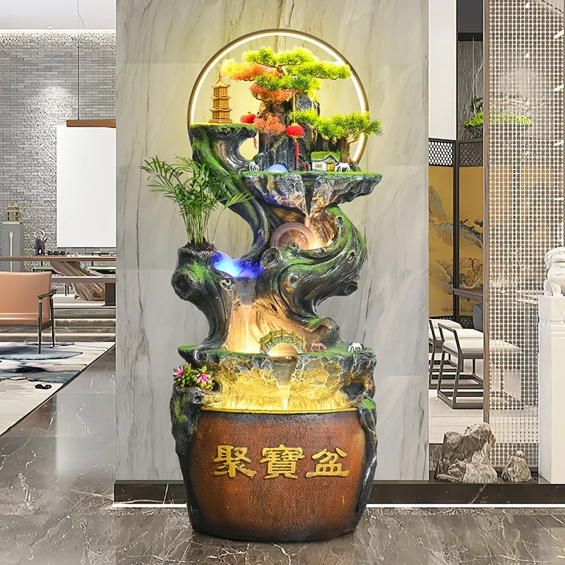 Chinese rockery, flowing water fountain, lucky decoration ornament, restaurant humidifier, gift-giving landscape