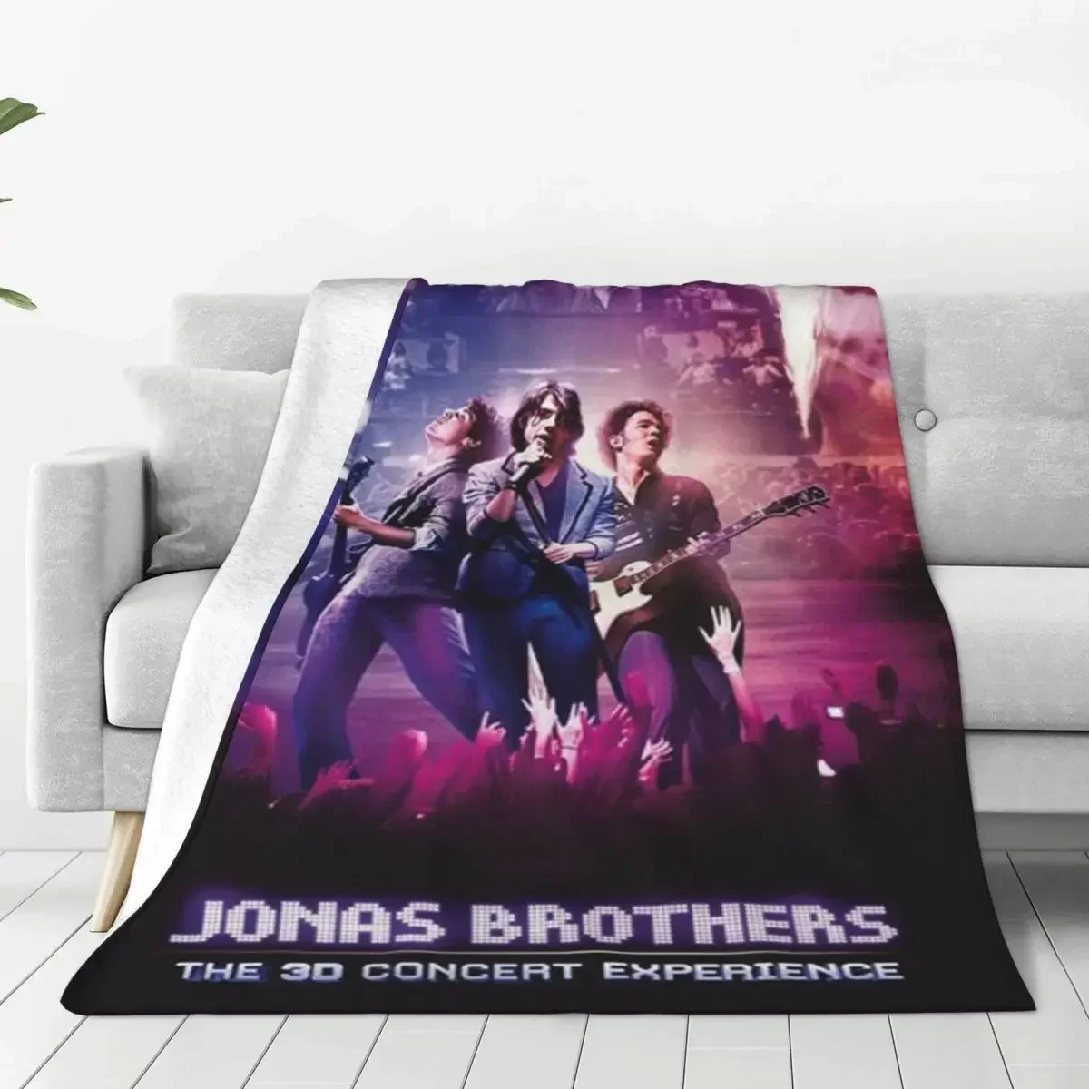 Jonas Music Concert Album Flannel Blankets Quality Super Warm Brothers Guitar Bedding Throws Winter Camp Bedroom Cute Bedspread