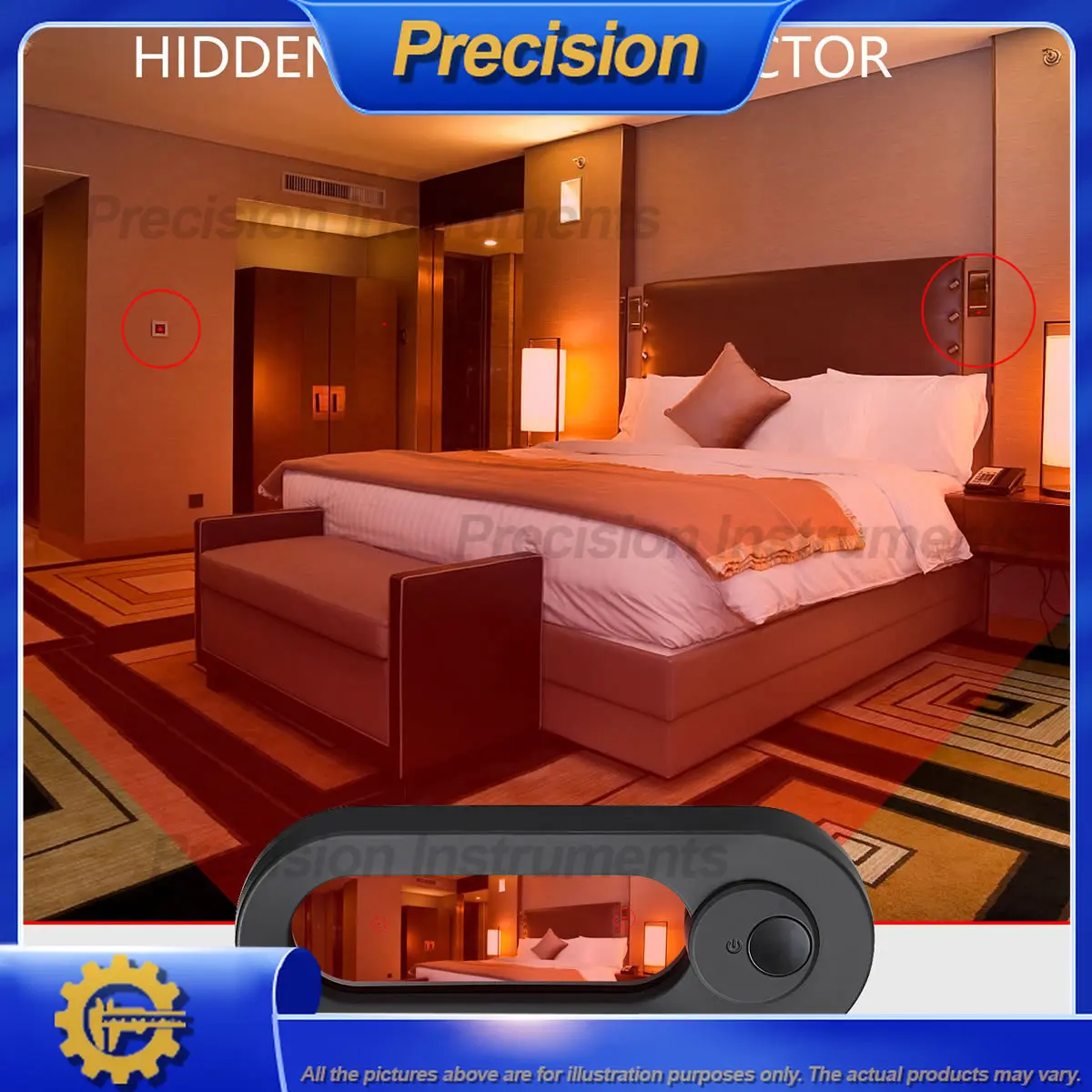 New large-window hotel guest room camera detector - The anti-stalking device X-scan infrared detector