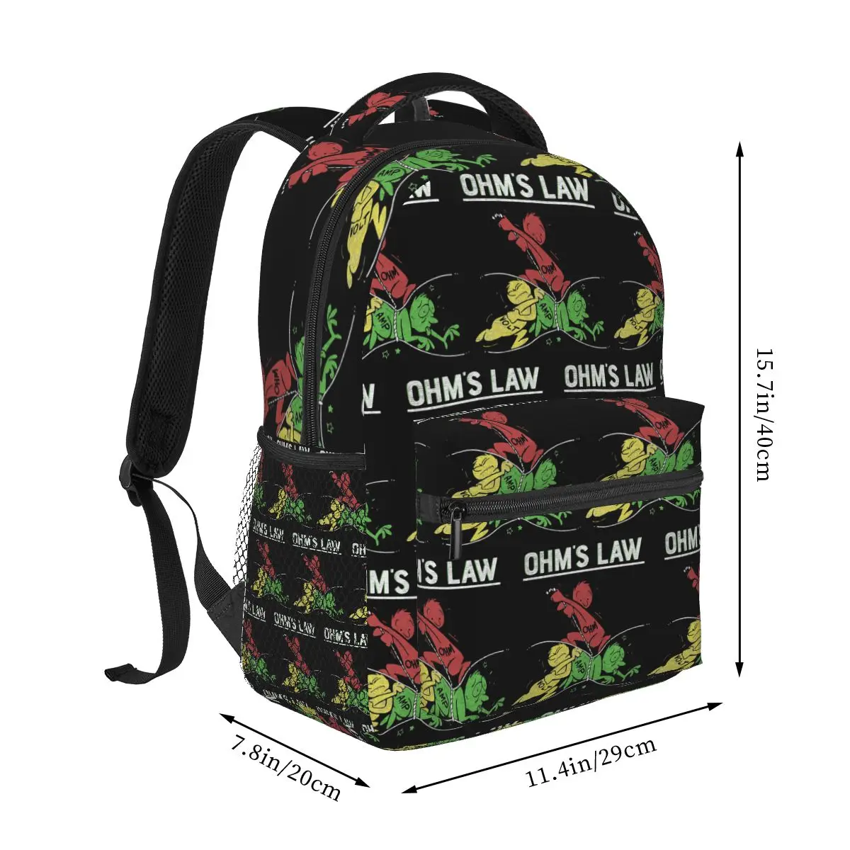 Electrical Engineer Ohm's Law Ohm Electronic Graphic Student Backpack School Bag Daypack for Men Women Bookbag Shoulder Bags