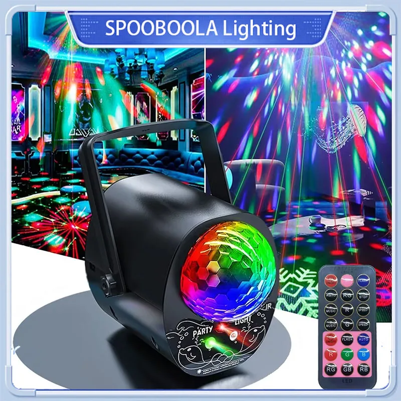 

Disco Ball Party Light 3- in-1 Dj Laser Projector Light Stage Lights Sound Activated Strobe Lights Holiday KTV Bar Christmas