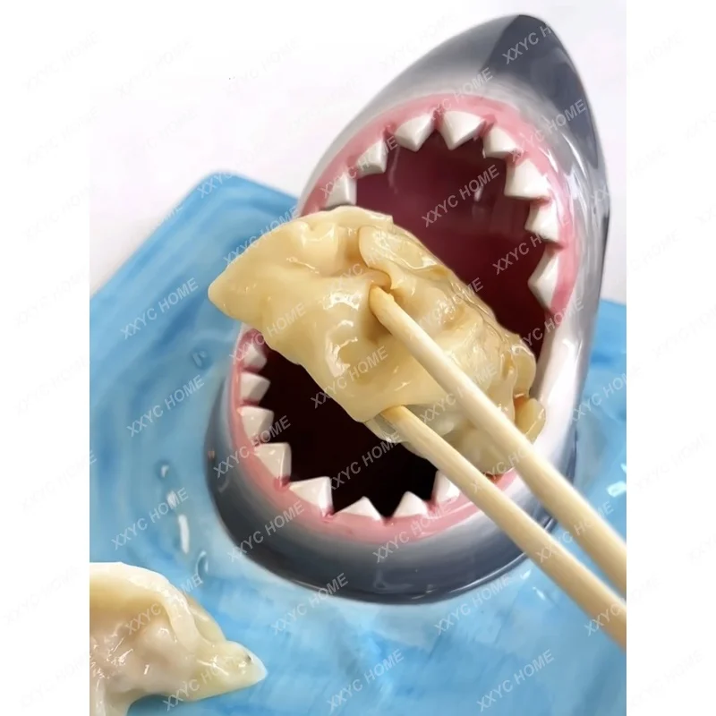 

Shark plate, big mouth, special plate for eating dumplings, dipping vinegar plate, household plate