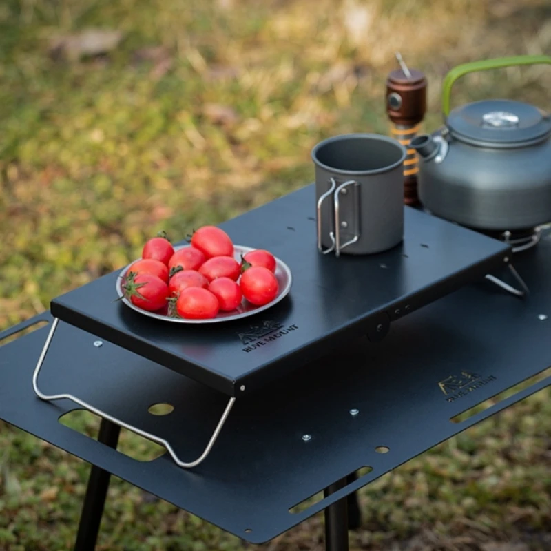 Imagem -04 - Mesa Dobrável ao ar Livre Portátil Mesa de Piquenique Fogão Cassete Chapa de Aço Fogão Aranha Isolamento Térmico Mesa Camping