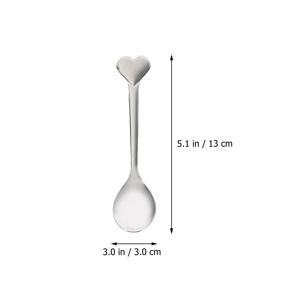 6 Pcs Concentrate Stainless Steel Love Spoon Child Teaspoons Mini Formula Coffee 1300X300X100CM Metal