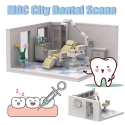 MOC City Dental Scene Doctor Hospital Treatment Room Dentist Nurse Patient Accessories Building Blocks X-ray DIY Bricks Toy Gift