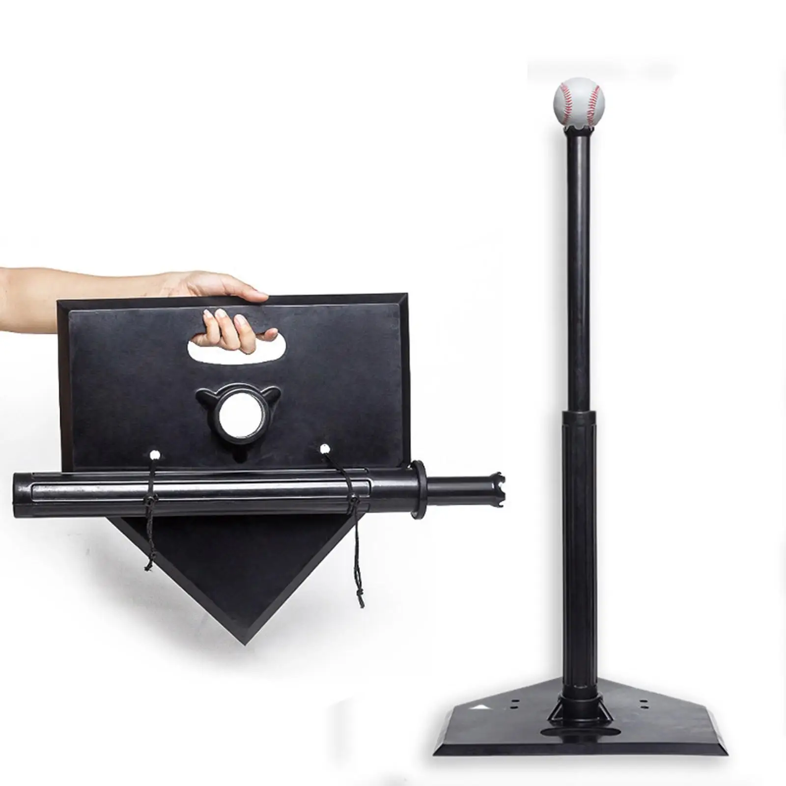 Adjustable Rubber Baseball Batting Tee for Kids Hitting Practice Portable Softball Training Equipment for Outdoor Sessions
