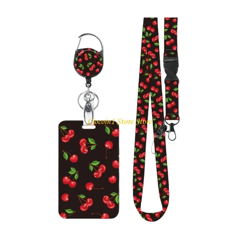 Retractable Badge Sleeve with Removable Neck Lanyard Sliding Open Card Protectors Case Water Resistant Clear Card Sleeve