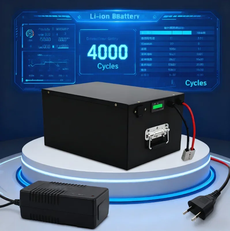 96V High‑Power Lithium‑Ion Battery 30Ah‑100Ah Built‑in Bluetooth BMS, Complete With Charger for 5000W Motor, Robot, Electric Sco