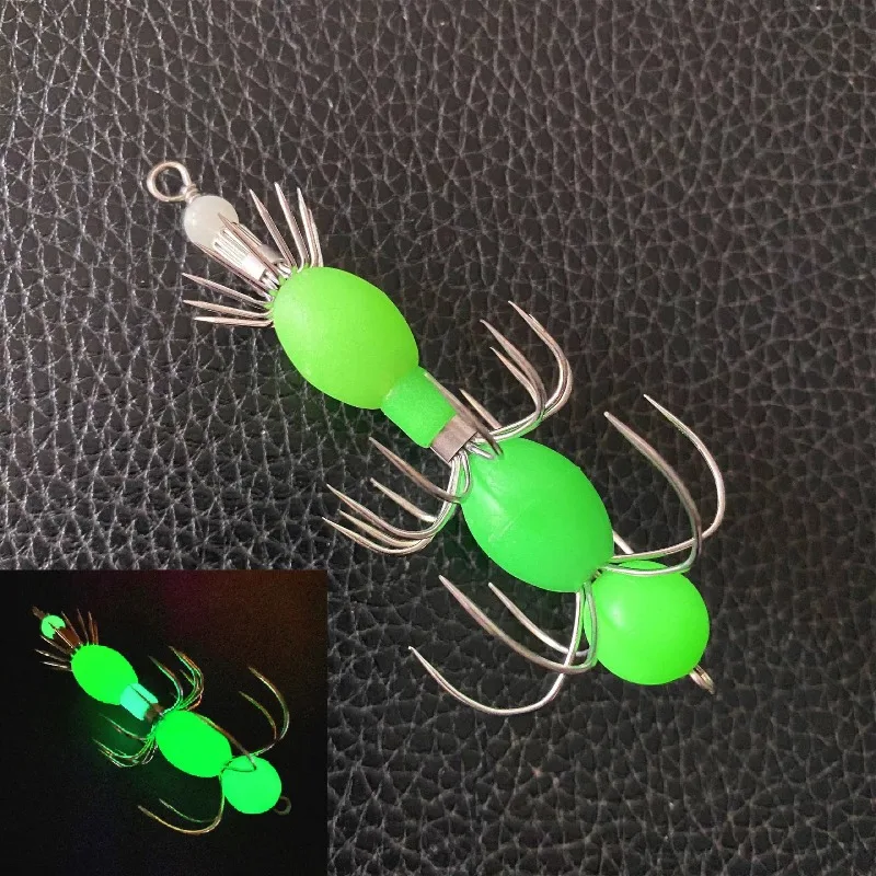 New Fluorescent Luminous Octopus Hook for Sea Fishing, Eighth Generation Hook, Eight Belt Hook, Small Squid Octopus Hook
