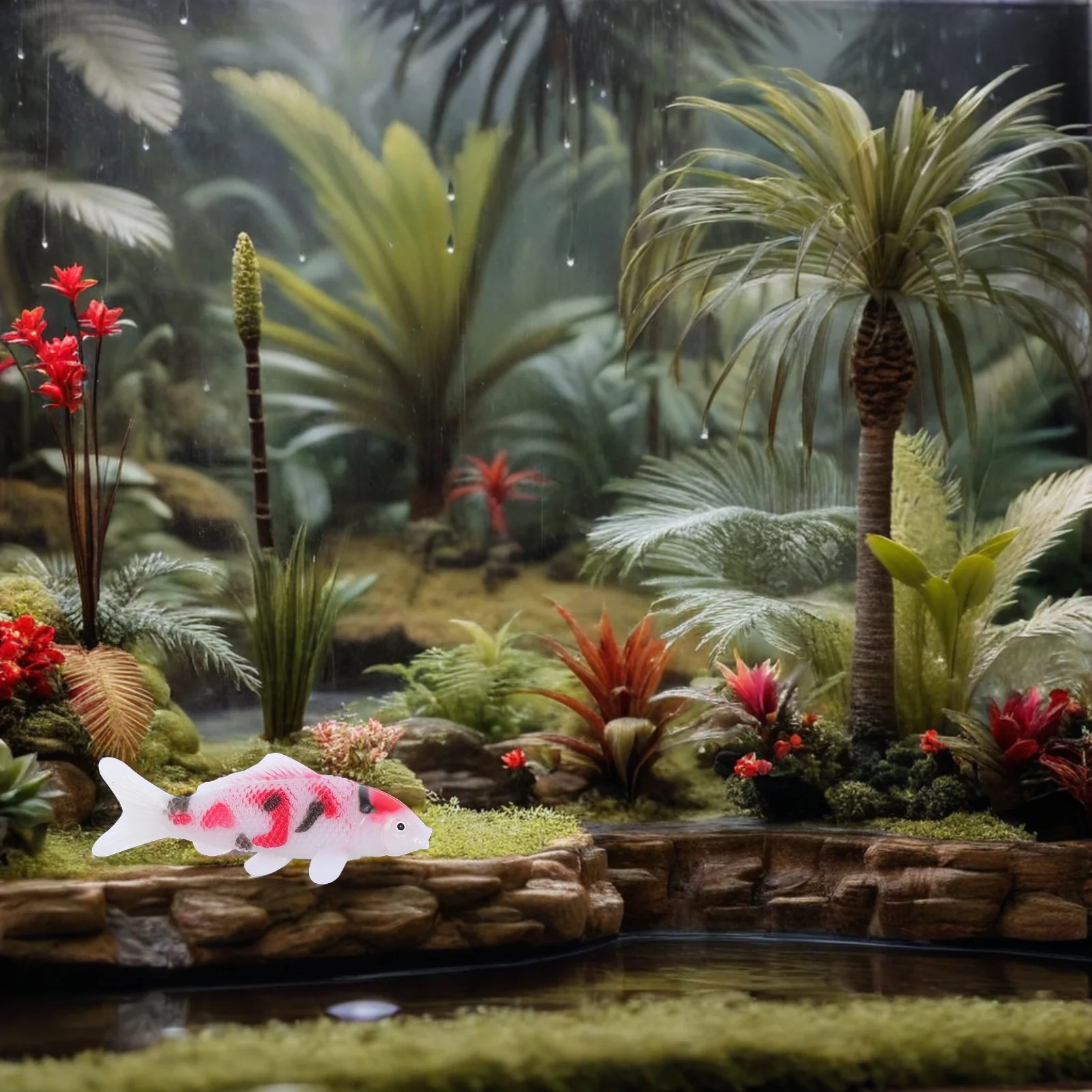 

3pcs Mini Koi Figurines Realistic Artificial Aquarium Decor For Desktop Bookshelf Pond Fountain Birdbath Fish Tank Ornaments