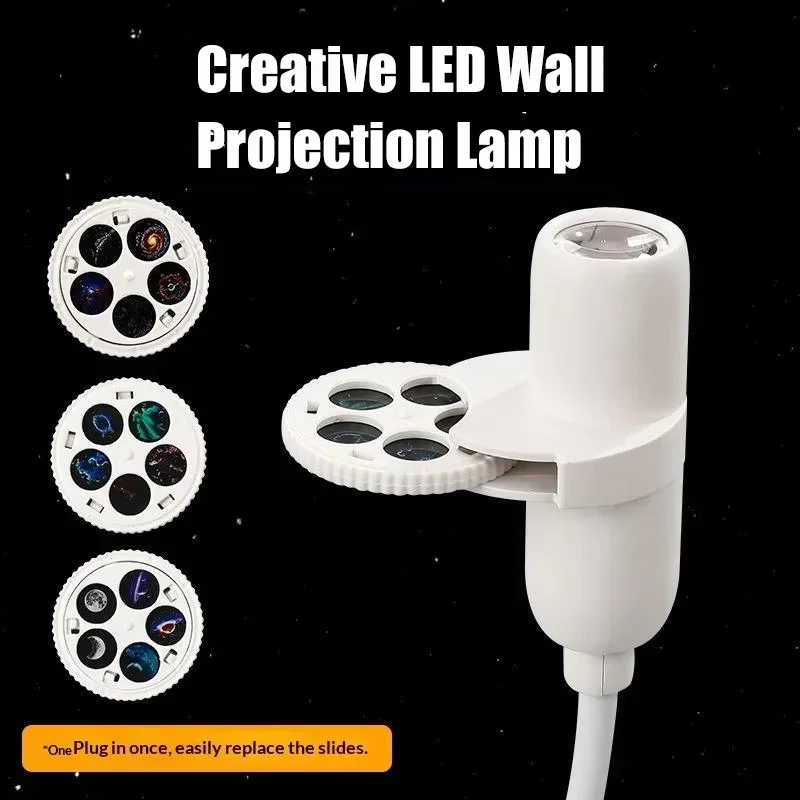 Creative LED Wall Projection Lamp USB Powered 2-in-1 Galaxy Projector Starry Sky Decor For Bedroom Romantic Night  Use