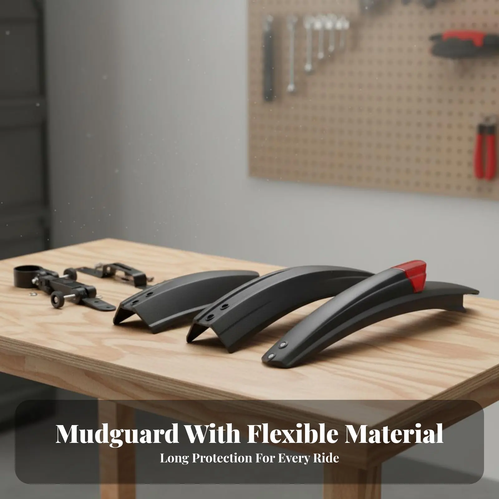 2 Pieces Front and Rear Bike Fenders Flexible Adjustable Cycle Mudguard Adjustable Spray Guard Wide Design for Commuters
