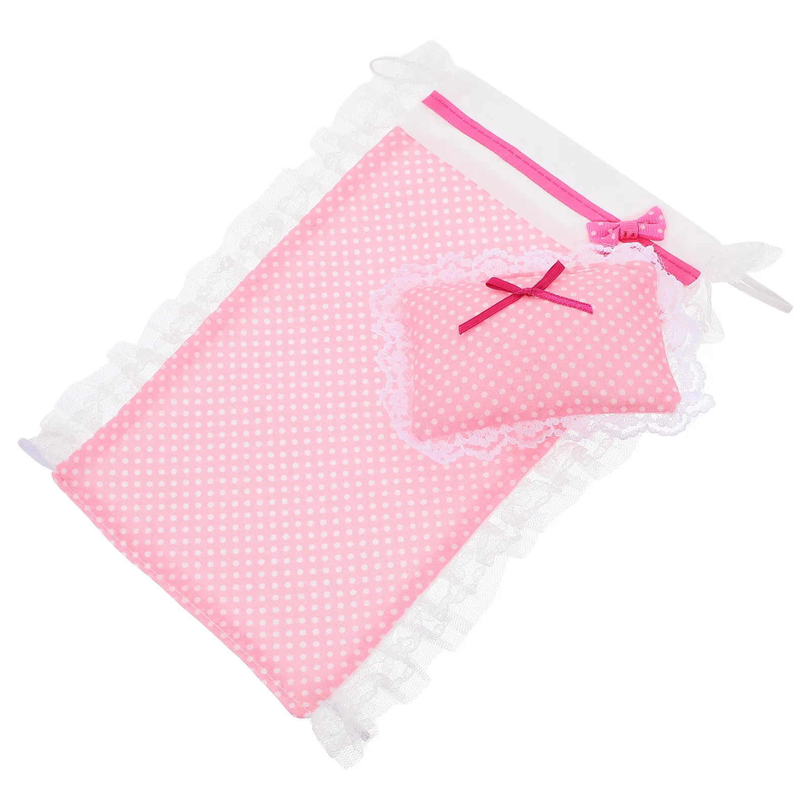 

1Set Miniature Bedding Set Dollhouse Bedroom Mini Bed Sheet Pillow Accessories Bedding Kit Dollhouse Bedroom Set