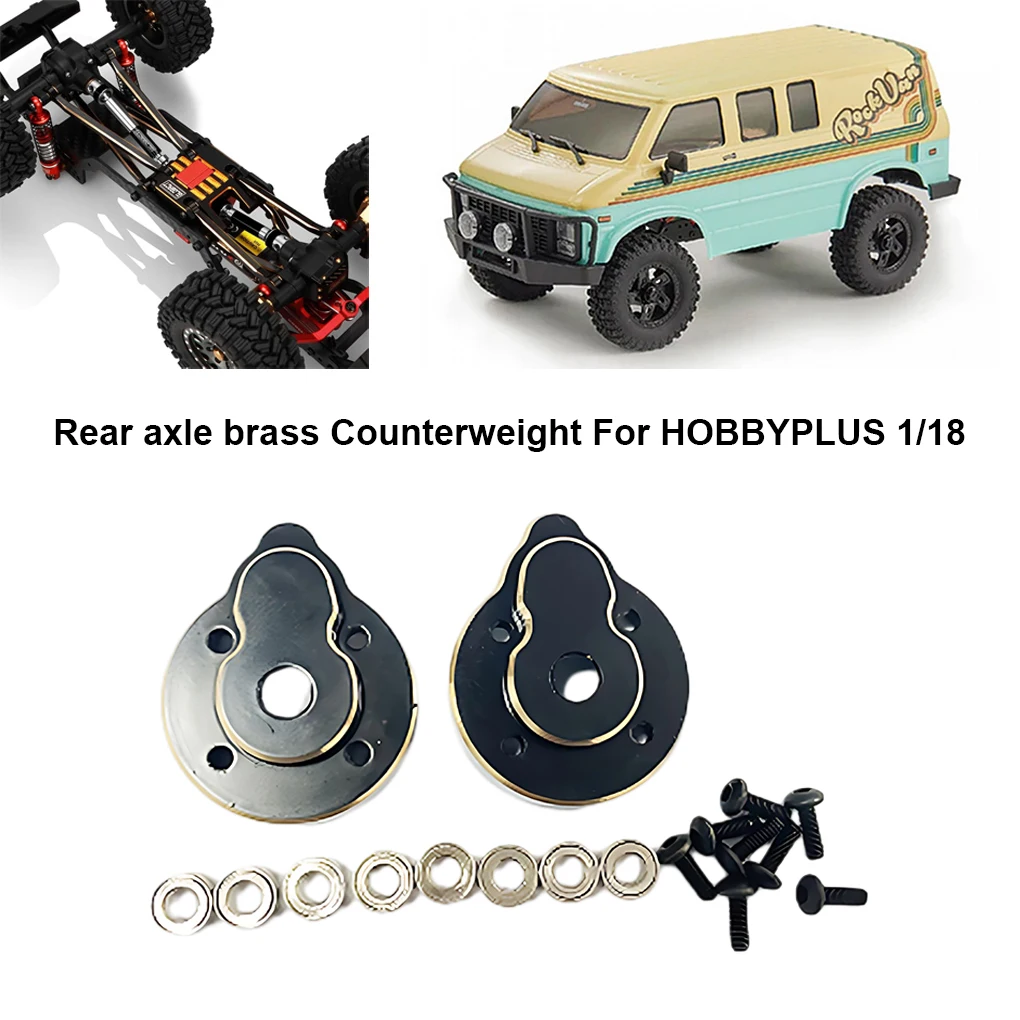 Brass Counterweight Brass Rear Caster Blocks For Hobby Plus CR18P Rock Van 1/18 RC Car Upgrade Parts
