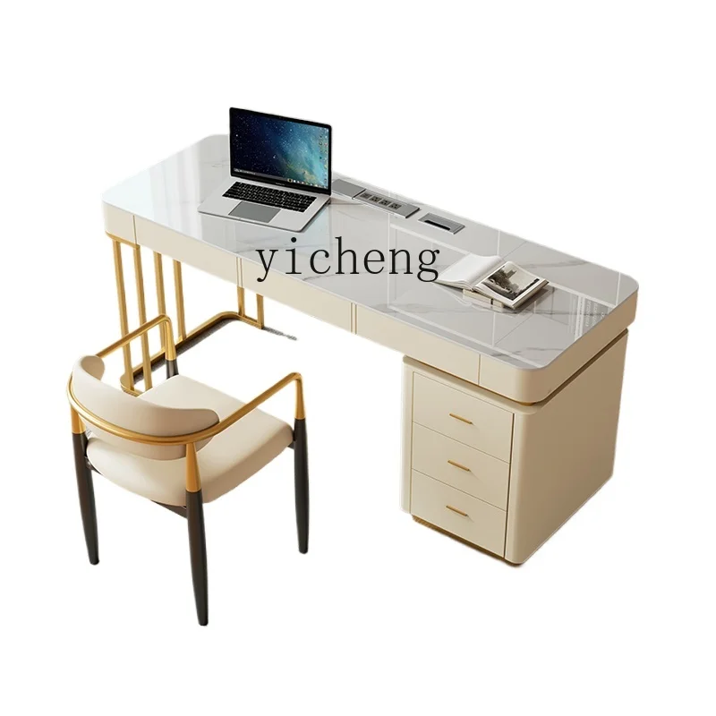 TQH light luxury rock slab desk home modern simple office writing desk beauty salon consultation computer desk