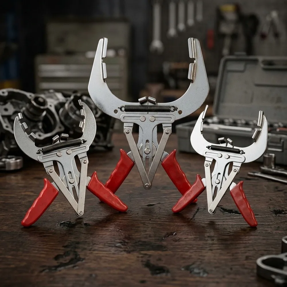 3Pcs Engine Piston Ring Pliers Set with Ergonomic Grip and Spring Assisted Operation for Reliable Performance During Repairs