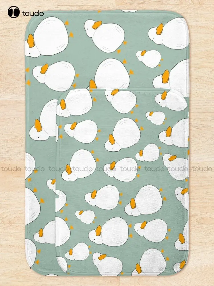 Chubby Duck Pattern Bath Mat Games Bathmat