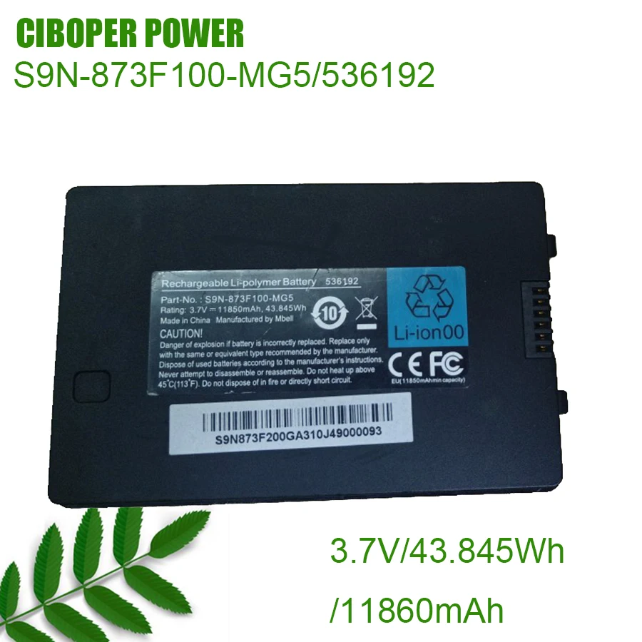 

CP Laptop Battery 536192 / S9N-873F100-MG5 3.7V/11860mAh/43.845Wh For Tablet Test Equipment Battery Replacement