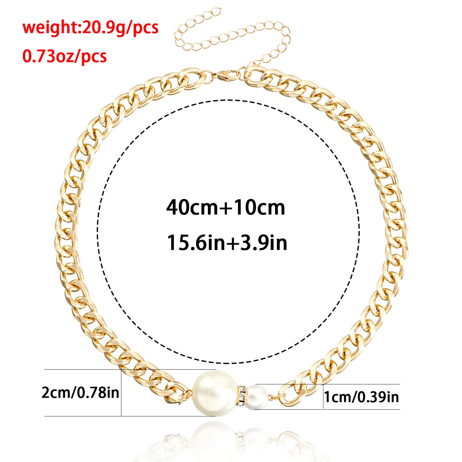 Fashion Personality Pearl Necklace Gold Flat Chain Glamour Women\'s Jewelry Accessories Choker Necklace Women Free Shipping Items