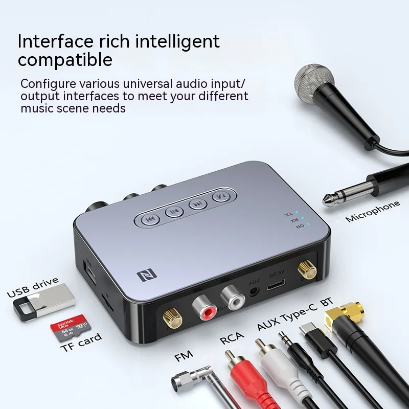 Egolden M9 Pro 3 IN 1 Bluetooth 5.1 Receiver and Transmitter FM Radio NFC Audio Adapter Built-in DSP Decoding