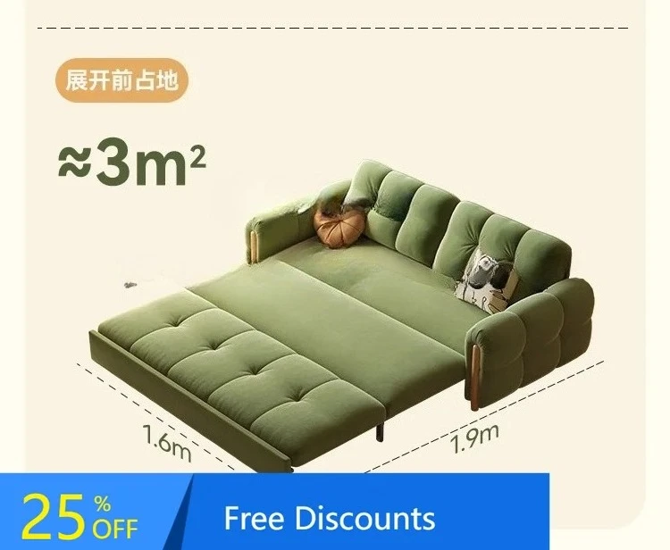 

sofa bed living room dual-purpose cream wind sofa bed study folding storage sofa bed