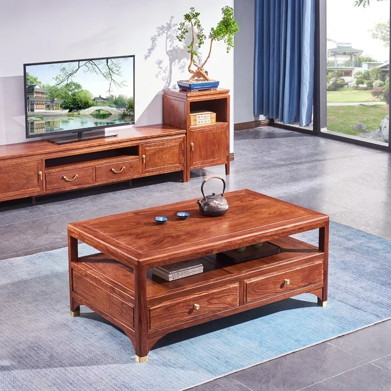 

Tea Table Solid Wood Tea Table Sofa Small Apartment Living Room Rosewood New Chinese Style Tea Table